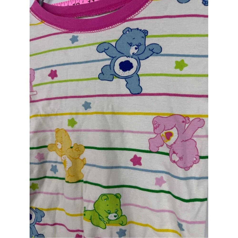 Care Bears Cream Striped Pajama Set with Pink Trim